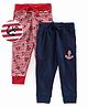Eteenz Full Length Lounge Pants Anchor Print Pack of 2 - Blue Red