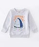 Kookie Kids Full Sleeves Sweatshirt Shark Print - Grey