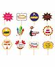 Untumble Diwali Party Photo Props Multicolor - Pack of 12