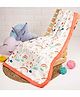 Kicks & Crawl Quilted Muslin Blanket Unicorns & Dreams Print - Orange