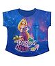 Disney By Crossroads Disney Rapunzel Princess Graphic Print Short Sleeves Top - Royal Blue