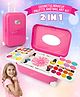 Fiddlerz Kids Makeup Palette in Suitcase Design Portable Cosmetic Kit with Nail Art Accessories and Vibrant Colors Perfect Gift for Girls(Color May Vary)