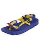Yellow Bee Rat Patch Thong Slippers - Blue