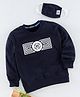 Niomoda Full Sleeves T-Shirt with Mask Brand Logo Print - Navy Blue
