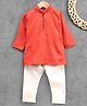 Ethnik's Neuron Full Sleeves Kurta Pajama Set - Red