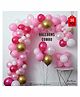 Balloon Junction Pastel & Metallic Balloons Pink White Gold -  Pack of 50 