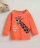 Kookie Kids Full Sleeves Tee Giraffe Print - Orange