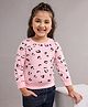 Kookie Kids Full Sleeves Sweatshirt Leopard Print - Light Pink