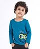 Kookie Kids Full Sleeves Tee Owl Print - Blue