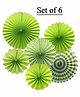 Amfin Paper Fan Green - Pack of 6