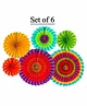 Amfin Paper Fan Decoration Set Multicolour - Pack of 6