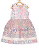 Young Bird Flower Print Sleeveless Dress - Peach