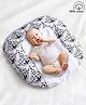 Babyhug 100% Cotton Premium Baby Lounger With Waterproof Sheet Generic Print - White