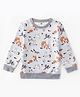 Kookie Kids Full Sleeves Sweatshirt Animal Print - Grey