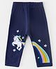 Kookie Kids Full Length Lounge Pant Unicorn Print - Navy Blue