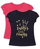 Plum Tree Short Sleeves Daddy Little Princess Print Pack Of 2 Tee - Dark Navy & Dark Pink
