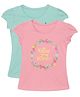 Plum Tree Short Sleeves Follow Your Dreams Print Pack Of 2 Tee - Rose Pink & Aqua