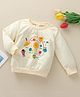 Kookie Kids Full Sleeves Sweatshirt Solar System Print - Cream