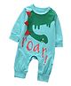 Kookie Kids Full Sleeves Romper with Cap Dino Print - Green