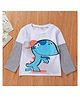 Kookie Kids Full Sleeves Tee Dinosaur Print - White