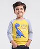 Kookie Kids Full Raglan Sleeves Tee Dino Print - Yellow