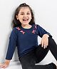 Kookie Kids Full Sleeves Tee Bow Applique - Navy Blue