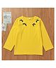 Kookie Kids Full Sleeves Tee Bow Appliques - Yellow