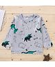 Kookie Kids Full Sleeves T-shirt Dino Print - Grey