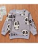 Kookie Kids Full Sleeves Sweatshirt Panda Print - Grey