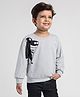 Kookie Kids Full Sleeves Sweatshirt Dino Print - Grey