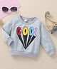 Kookie Kids Full Sleeves Sweatshirt Cool Print - Light Grey
