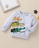 Kookie Kids Full Sleeves Sweatshirt Crocodile Print - Grey