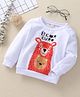 Kookie Kids Full Sleeves Sweatshirt Bear Print - White