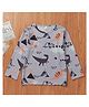 Kookie Kids Full Sleeves Tee Dino Print - Grey
