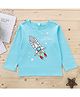 Kookie Kids Full Sleeves Tee Rocket Print - Light Blue