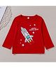 Kookie Kids Full Sleeves Tee Rocket Print - Red