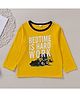 Kookie Kids Full Sleeves Tee Text Print - Yellow