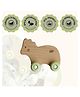 Little Rawr Wood Wheelie Teether Toy - Green