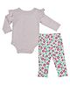 Kookie Kids Full Sleeves Onesie With Legging Floral Print - Pink