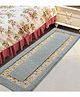 Saral Home Cotton Printed Floral Pattern Floor Runner - Grey
