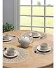 Saralhome Round Shape Printed Table Mat  4pc   White. 38cm x 38cm