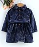 Yellow Duck Full Sleeves Flower Print Dress - Navy Blue