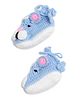 MayRa Knits Bow Design Crochet Booties - Blue