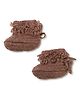 MayRa Knits Hand Knitted Crochet Booties - Brown