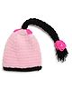 MayRa Knits Hand Knitted Braided Crochet Cap - Pink