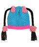 MayRa Knits Braid Detailing Hand Knitted Cap - Blue
