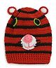 MayRa Knits Striped Crochet Cap - Red