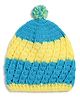 MayRa Knits Hand Knitted Striped Crochet Cap - Multi Colour
