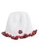 MayRa Knits Colouful Flower Detailing Cap - White