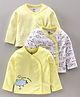 Tinyo 100% Cotton Full Sleeves Vests Sheep Print Pack of 3 - Yellow Grey